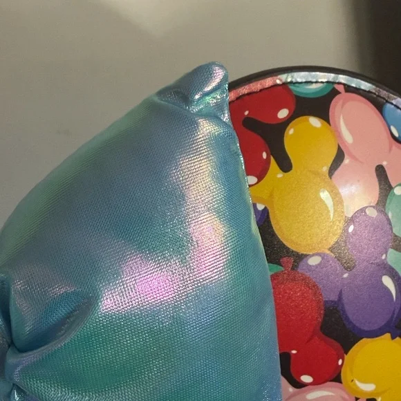 NWT: Disneyland Celebration Balloon Aqua Iridescent Minnie Ears - Picture 2 of 2